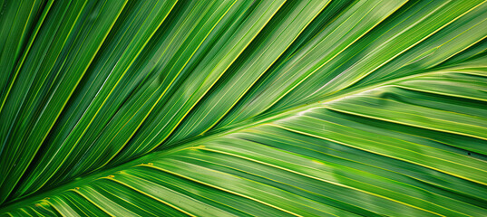 Palm leaf texture natural tropical green leaf close up