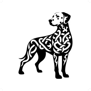 recommend clip art: dog; dalmatian silhouette in animal celtic knot, irish, nordic illustration