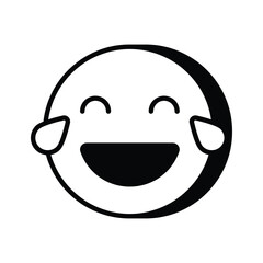 An edible icon of laughing emoji, easy to use and download