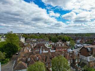 Aerial View of Historical Canterbury City Centre, Kent, England, Great Britain. April 20th, 2024