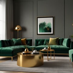 Comfortable sofa and armchair in stylish living room. Interior design