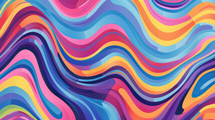 Trippy Wave Pattern, Retro Psychedelic Background