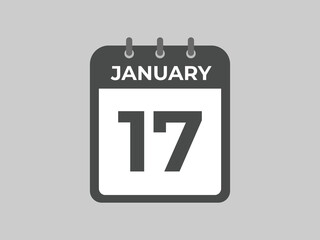 February 17 calendar reminder. 17 February daily calendar icon template. Calendar 17 February icon Design template. Vector illustration
