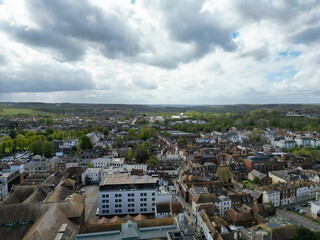 Aerial View of Historical Canterbury City Centre, Kent, England, Great Britain. April 20th, 2024