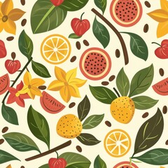 Simple Seamless Brazilian Amazon Rainforest Pattern