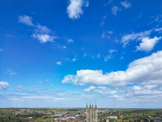 Aerial View of Historical Canterbury City Centre, Kent, England, Great Britain. April 20th, 2024