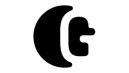 Letter G Logo, black isolated silhouette