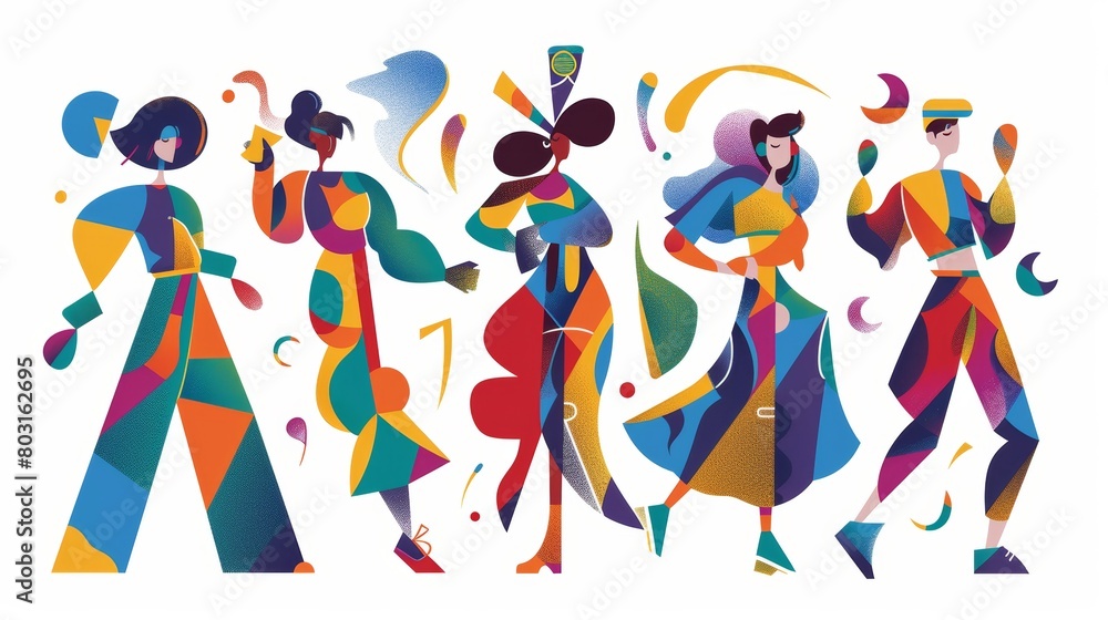 Poster abstract geometric figures with contemporary characters. spam idea, searching solution, abstraction,