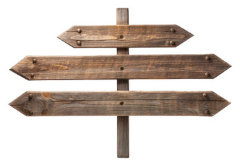 Fototapeta premium PNG Wooden direction sign symbol cross white background