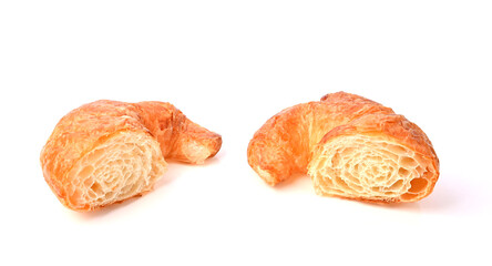 Butter croissant isolated on the white background