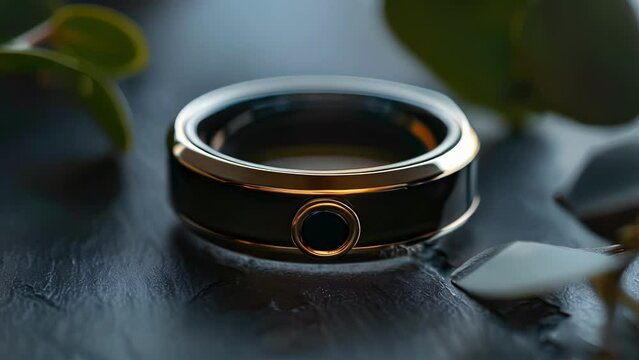 A smart ring with a builtin panic button that can be discreetly pressed to send a distress signal to emergency services or preset contacts. .