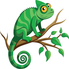 Chameleon Vector Art. Chameleon Animals Vector Illustration