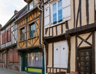 Rue du 27 Juin, L'art rue, beautiful street with traditional French buildings with wooden beams and...