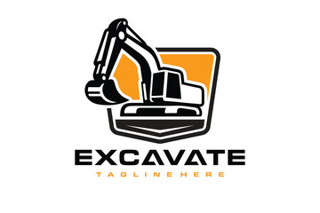 construction excavator emblem logo
