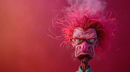 Fuming Angry Caricature