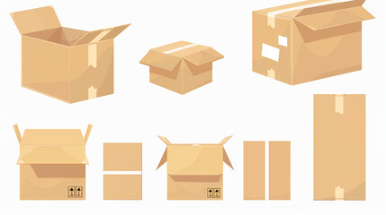 box, cardboard, carton, package, shipping, delivery, boxes, brown, container, packaging, moving, 3d, packing, warehouse, storage, transportation, vector, cargo, parcel, paper, pallet, business, illust