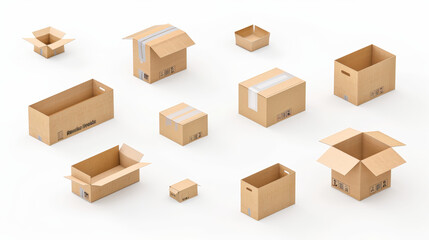 box, cardboard, carton, package, shipping, delivery, boxes, brown, container, packaging, moving, 3d, packing, warehouse, storage, transportation, vector, cargo, parcel, paper, pallet, business, illust