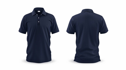 Blank dark blue men's polo templates for designing casual clothing