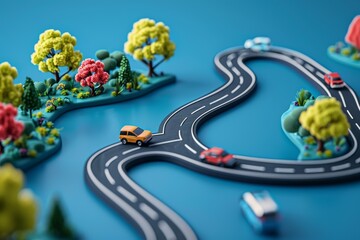 illustration of cars on the road