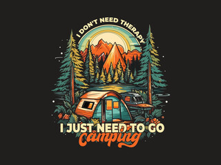 Obraz premium best camping t-shirt design