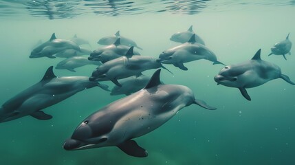 Naklejka premium Graceful Vaquita Porpoises