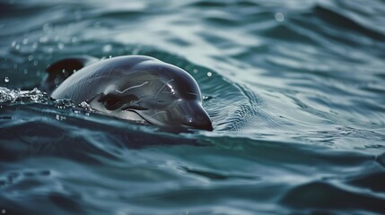 Fototapeta premium Graceful Vaquita Swimming in Gulf of California