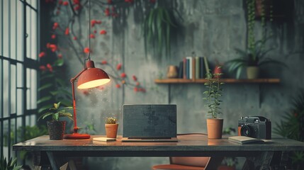 Clean and minimalist tabletop scene with a touch of Japanese elegance.