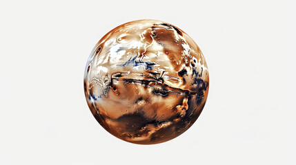 planet mars on white background