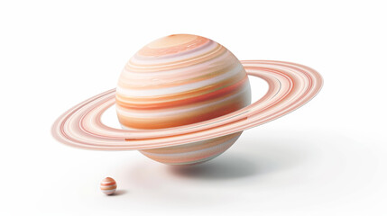 planet saturn on white background