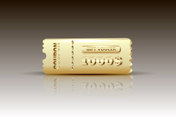 Gold coupon special voucher 1000 dollar, Check banner special offer.