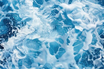 Crisp Blue Soap Suds and Bubbles Texture Background
