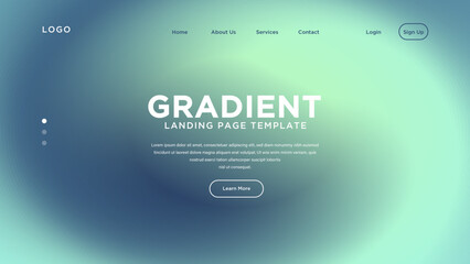 Fototapeta premium Green gradient concept landing page