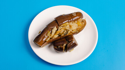 Vegetables kebab. Eggplant kebab