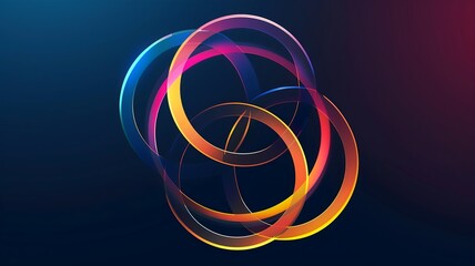  An abstract logo featuring intertwining circles representing seamless digital interaction. 
