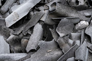 pile of split slate close-up
