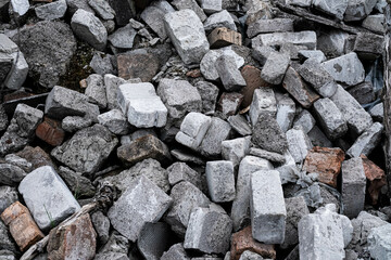 pile of bricks close up