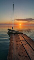 Great view of the sea with sunset