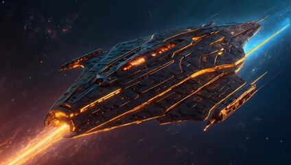 A horrifically twisted starfighter, its veins throbbing with pulsating darkness, a machine ravaged by unseen horrors