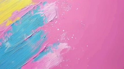 Close Up of Pink and Blue Painting