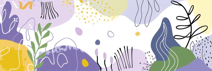 Abstract Background With Colorful Plants and Dots