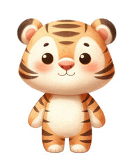 Cute cartoon tiger mascot. Vector illustration.