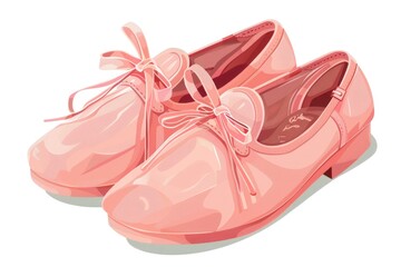 Two pink shoes with bows on them
