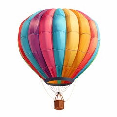 Fototapeta premium A colorful hot air balloon with a yellow basket