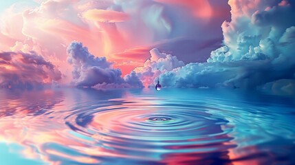 Surreal Waterscape: Calmness in the Chaos. Generative ai