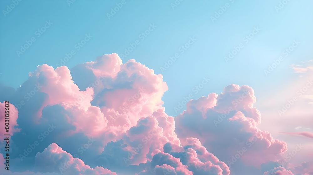 Poster dreamy pink cloud background ideal for imaginative and serene designs