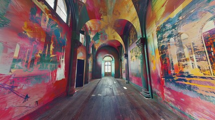 Immerse viewers in a VR tour showcasing historical events through a vivid Impressionist lens, capturing the essence of each scene in dreamy, brushstroke-like details