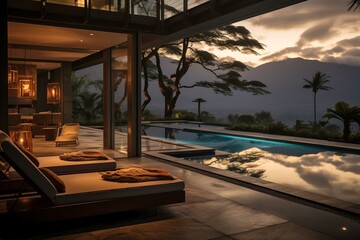 Fototapeta premium Modern house with amazing view
