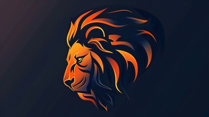  A majestic lion mascot depicted in a regal pose, integrated seamlessly into a bold and dynamic logo design, captured in high-definition clarity against a solid background to evoke strength and power.