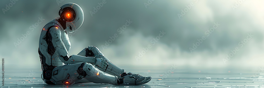 Poster robot embodies artificial intelligence in futuristic setting