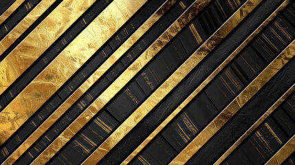 abstract background of black and gold stripes